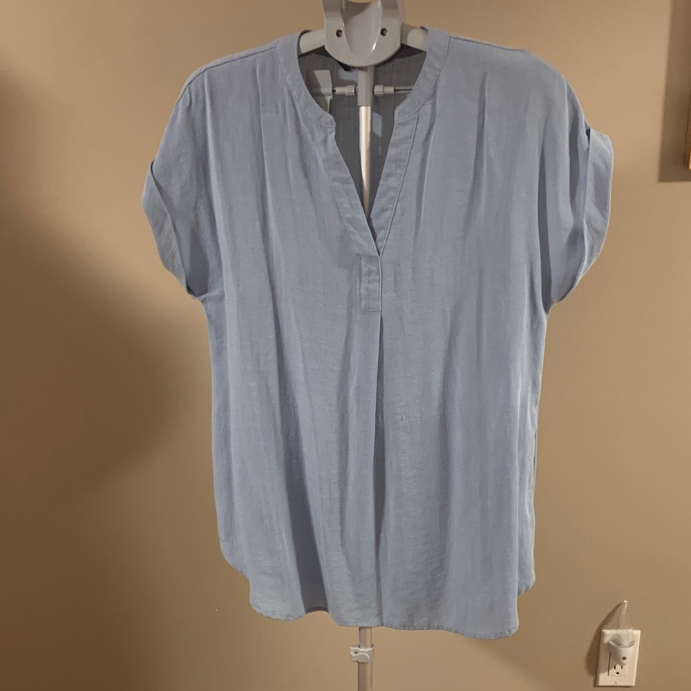 Rachel Light Blue Women's Top Size Large short sleeve